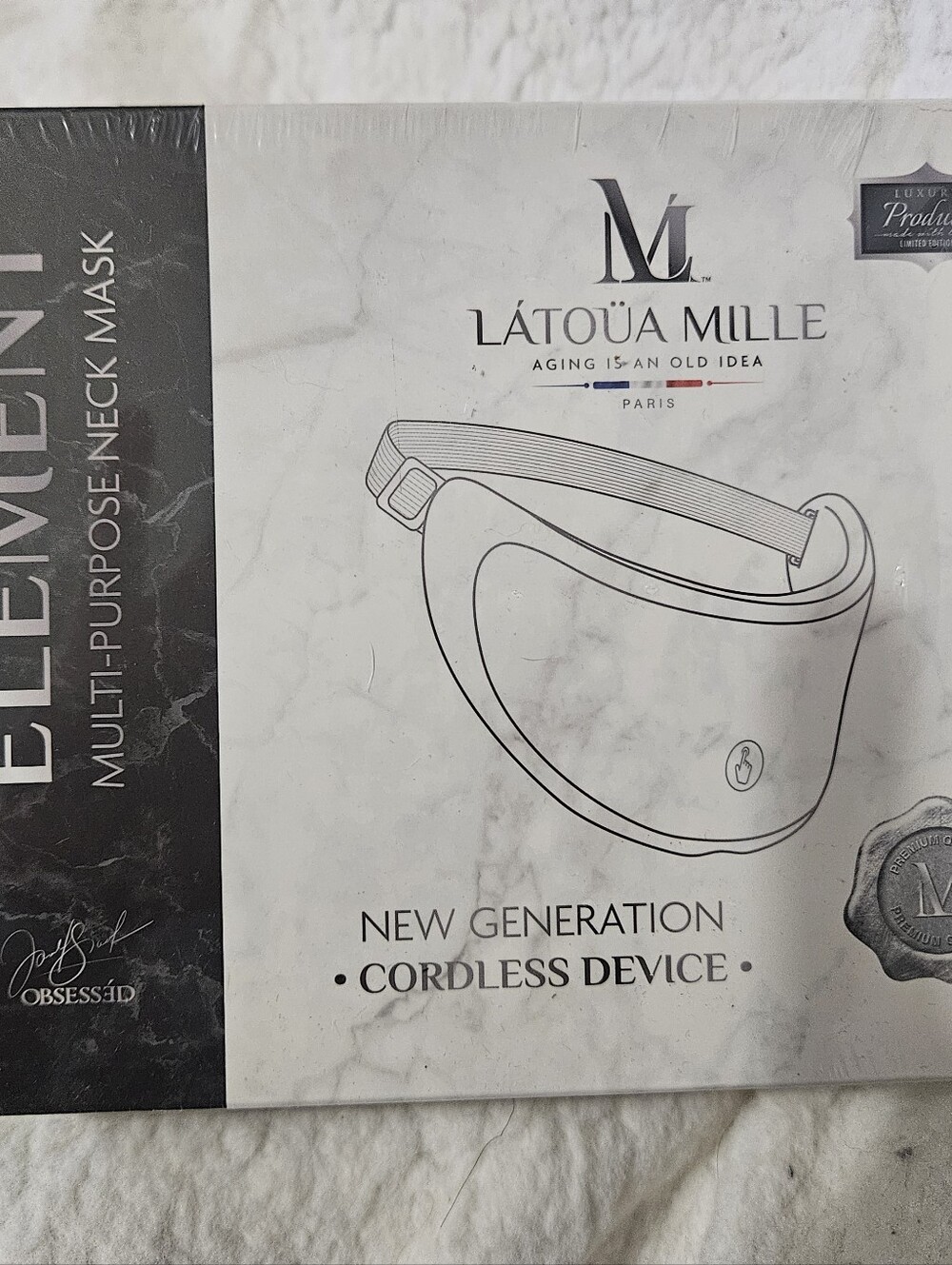 Látoüa Mille Obsidian Element Cordless LED Neck Mask NEW Sealed